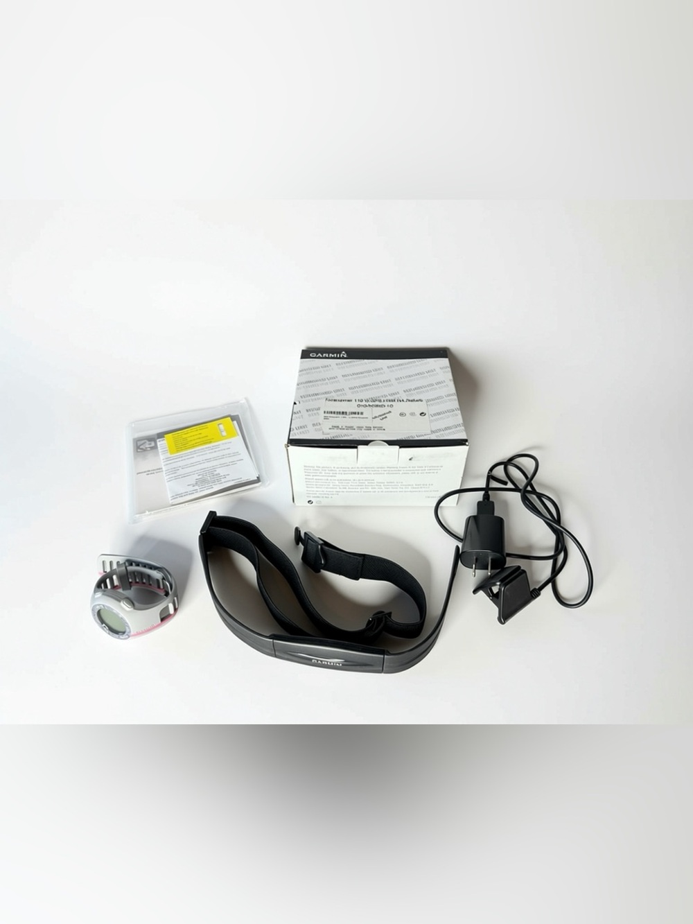 garmin Black Wireless Heart Rate Chest Strap with Charger and Box